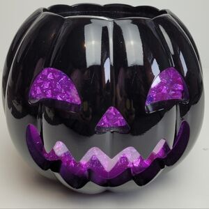 BATH AND BODY WORKS PURPLE CRYSTAL LIGHT UP JACK O' LANTERN CANDLE HOLDER 2024
